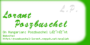 lorant poszbuschel business card